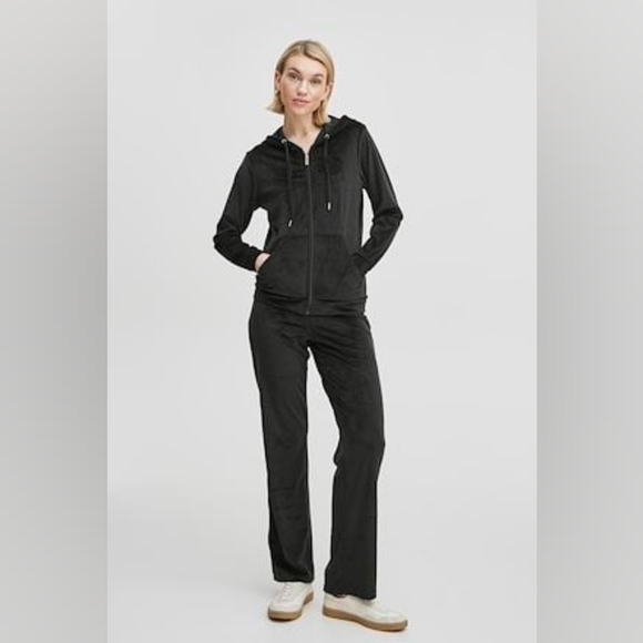 Mitza 2 piece black velour lounge set size XL New! B.young - Picture 6 of 13